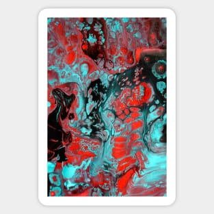 Crimson Cavern - Acrylic Paint Pour Sticker